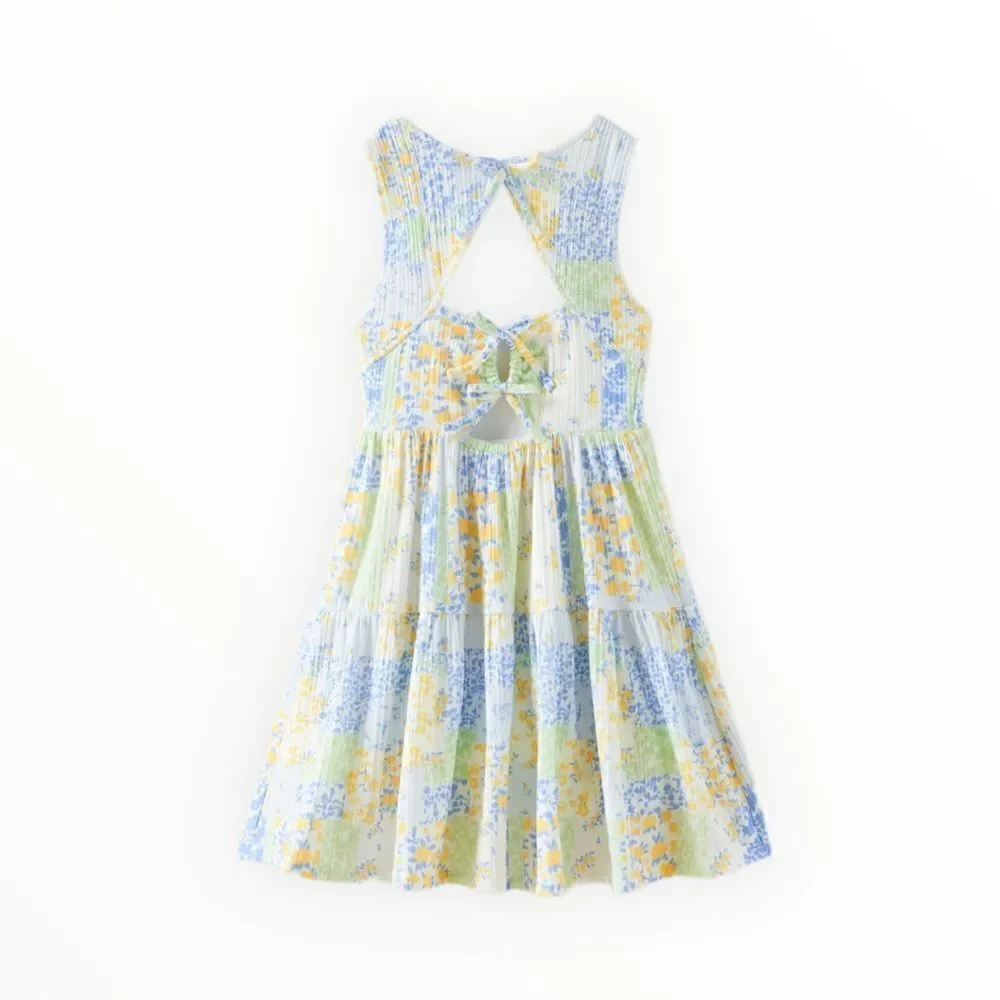 ZARA Kids | Blue | FLORAL PATCHWORK DRESS